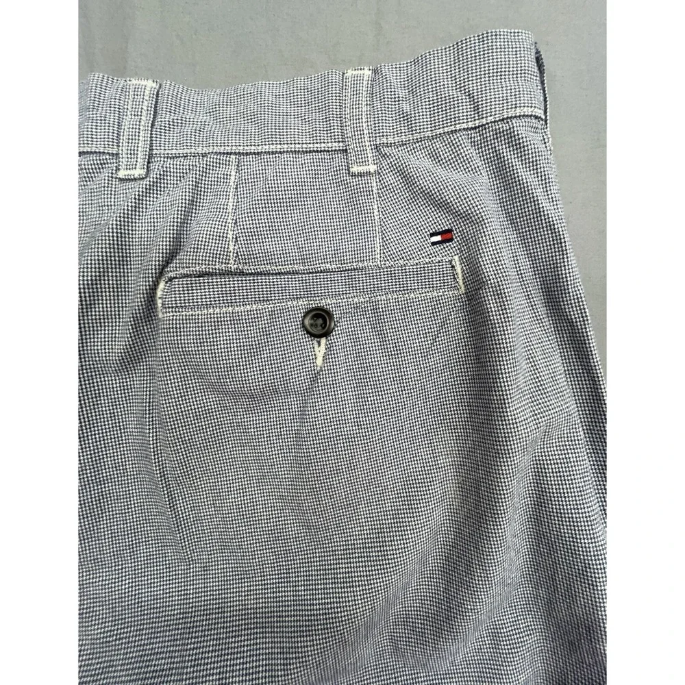Tommy Hilfiger Short Men 38 Blue Houndstooth Cotton Preppy Coastal Beach Classic